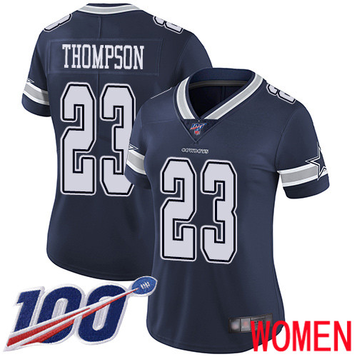 Women Dallas Cowboys Limited Navy Blue Darian Thompson Home #23 100th Season Vapor Untouchable NFL Jersey->women nfl jersey->Women Jersey
